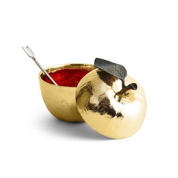 Apple-Honey Pot , Gold-Tone ( Adelman & Epstein Wedding Registry )