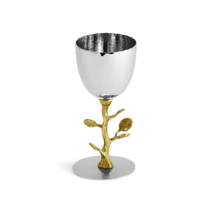 Botanical  Leaf Kiddish Cup, Gold