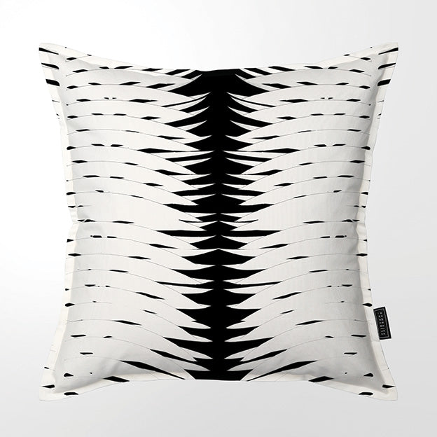 Reversible Black White Cycas Lumbar Pillow