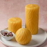 Pure Beeswax  Pillar Candle  6'' Incandescence