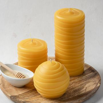 Pure Beeswax  Pillar Candle  6'' Oasis