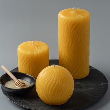 Pure Beeswax  Pillar Candle  6'' Passion