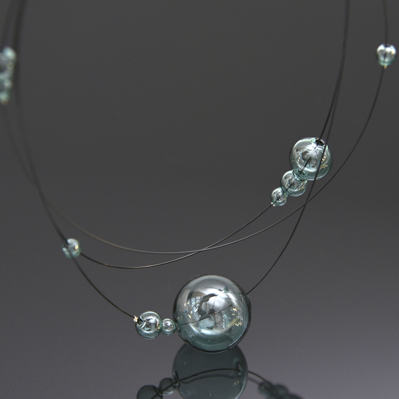 Cumulus Layered Necklace Aqua Glass